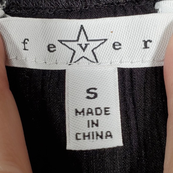 Fever Off Shoulder Peasant Top Blouse Black Size Small - Picture 6 of 13